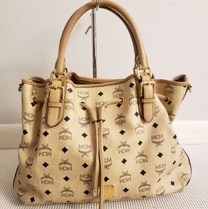 Authentic MCM large drawstring shoulder bag.